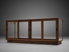 Large Art Deco Showcase in Stained Oak and Glass