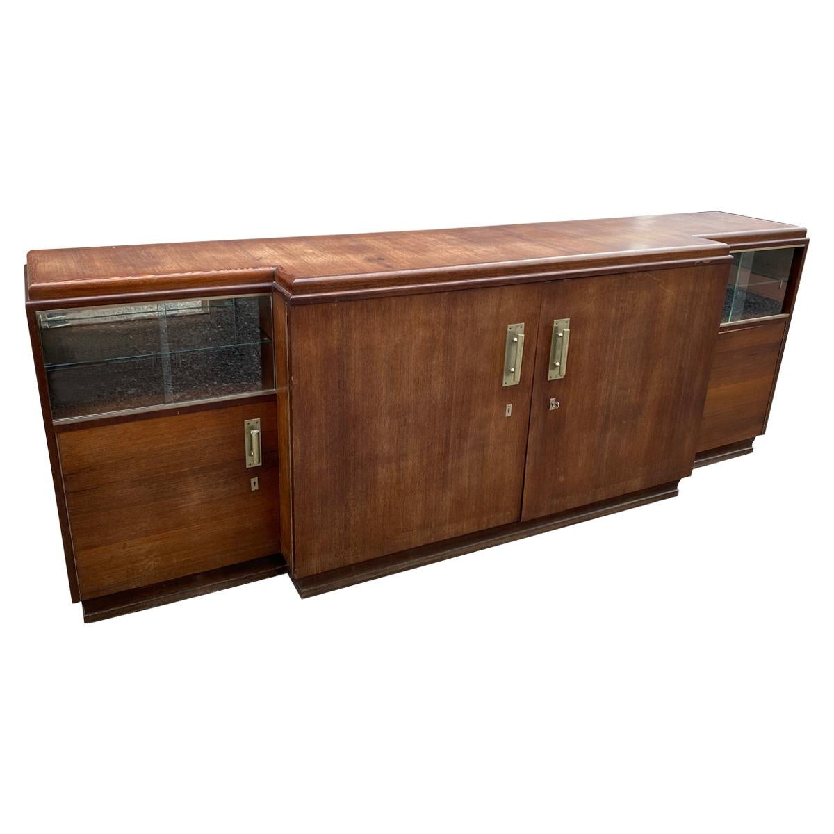 Large Art Deco Sideboard in Walnut, circa 1930 For Sale