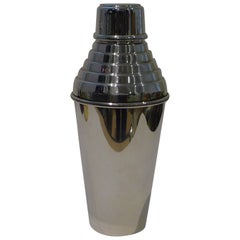 Großer versilberter Art-Déco-Cocktailshaker von Hukin & Heath