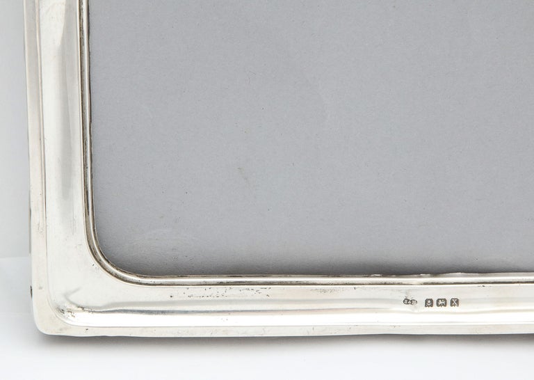 Large Art Deco Sterling Silver Wood-Backed Picture Frame For Sale 5