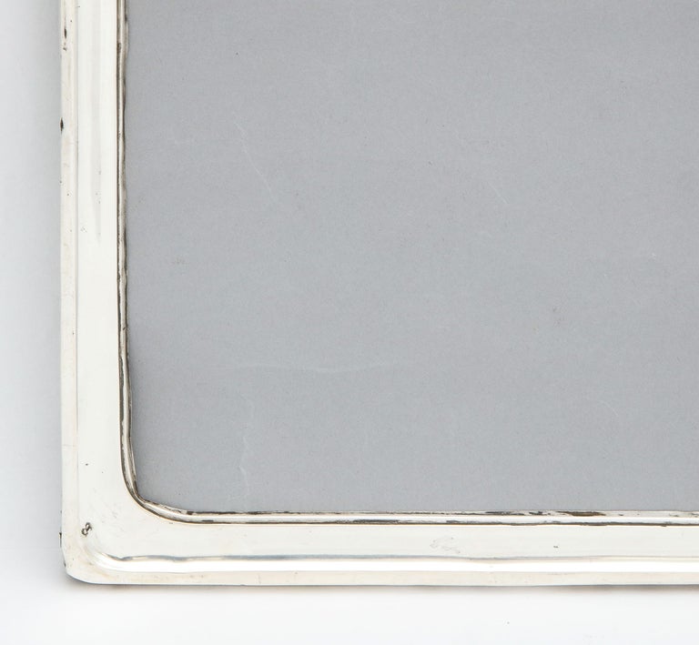 Large Art Deco Sterling Silver Wood-Backed Picture Frame For Sale 3