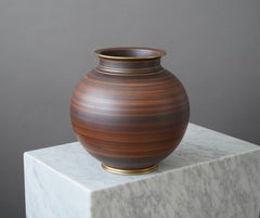 Large Art Deco Stoneware Vase by Gunnar Nylund for ALP, Sweden, 1930s