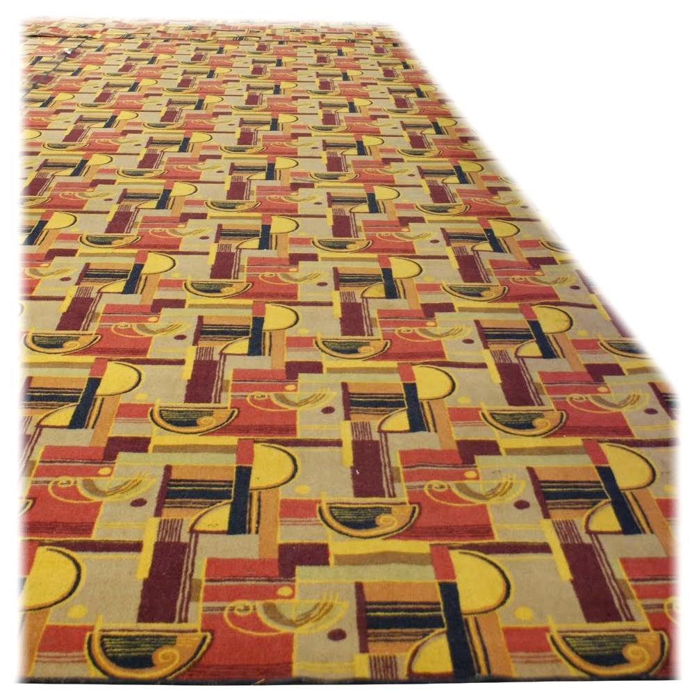 Large Art Deco Style Area Rug For Sale