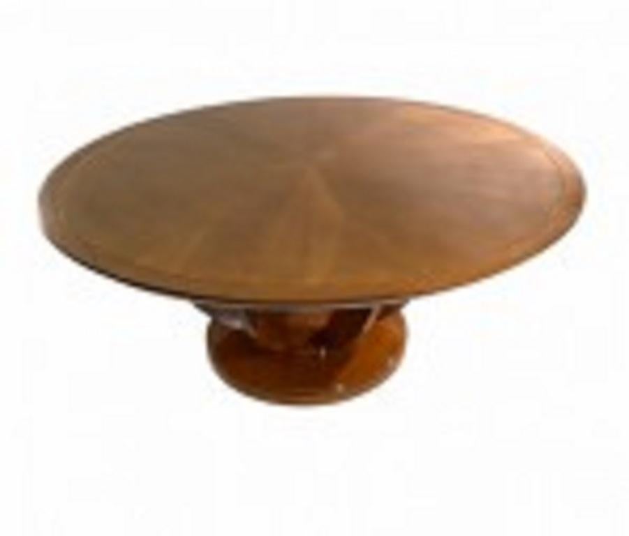 Gran Mesa de Comedor de Caoba Blanqueada de Estilo Art Déco Desconocido en venta