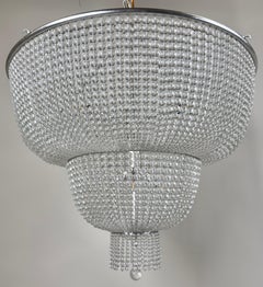 Large Art Deco Style Circular Three-Tiers Chandelier