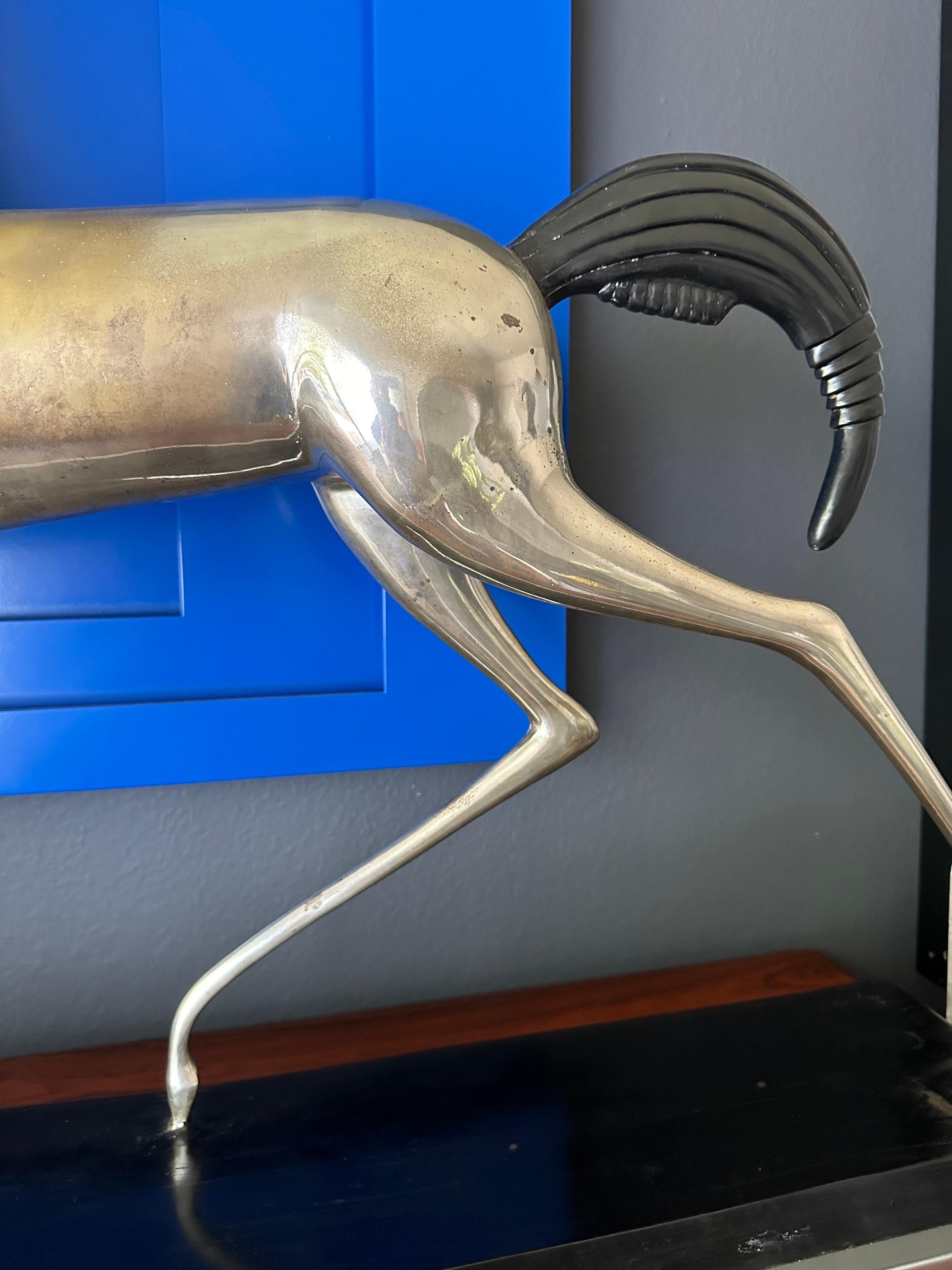 Large Art Deco Style Etruscan Horse Sculpture For Sale 13