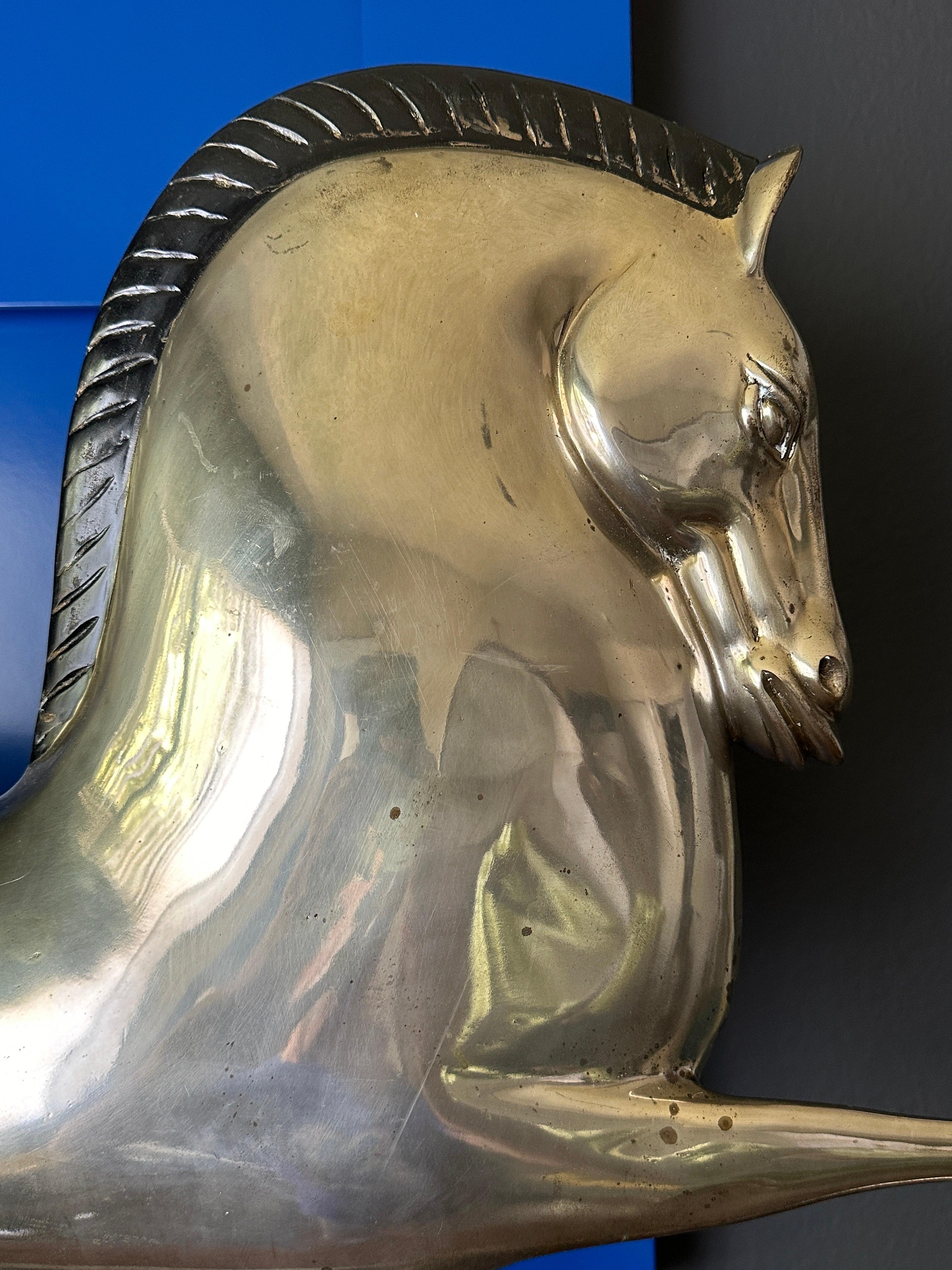 Large Art Deco Style Etruscan Horse Sculpture In Good Condition For Sale In North Hollywood, CA