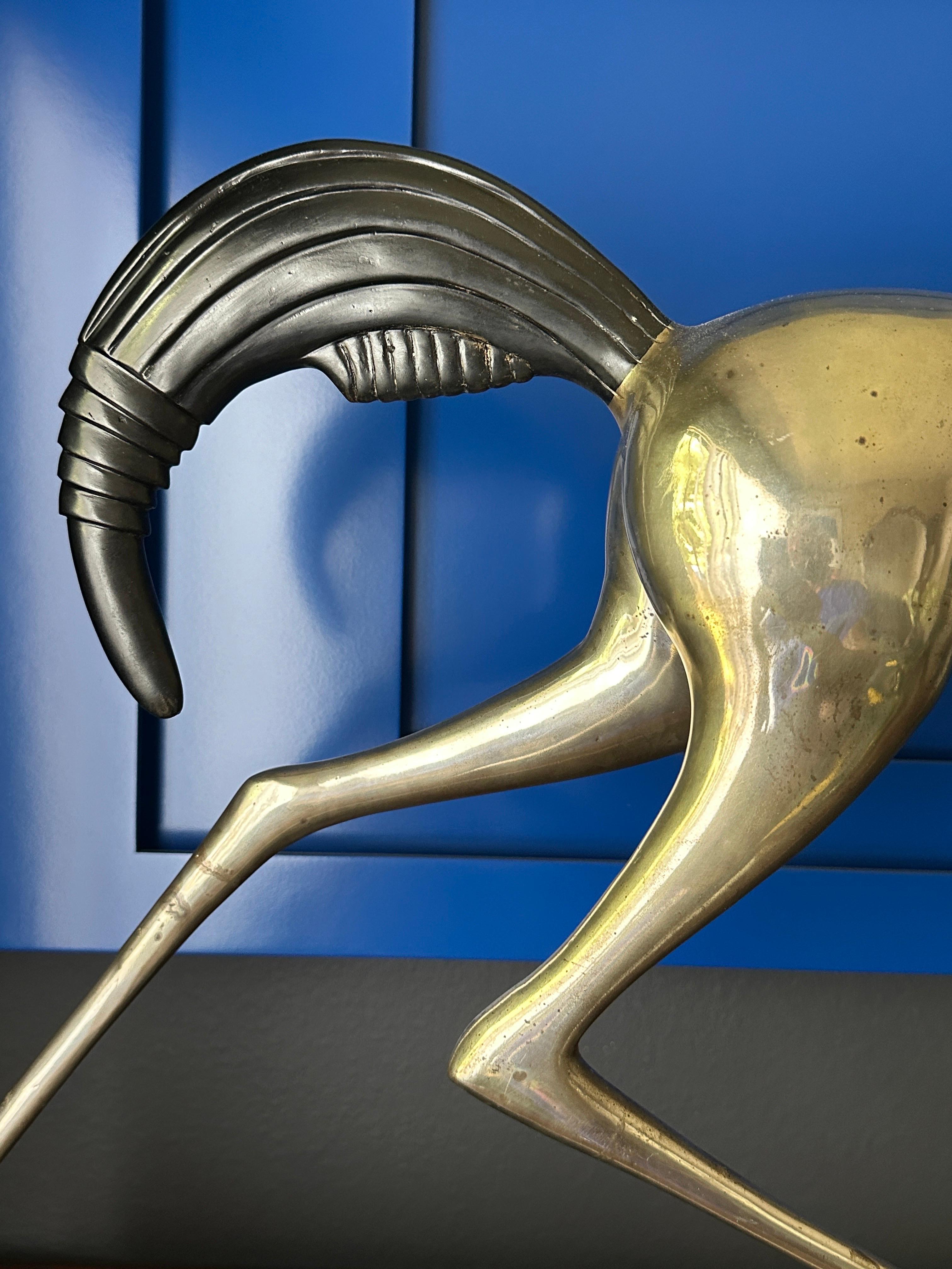 Bronze Large Art Deco Style Etruscan Horse Sculpture For Sale