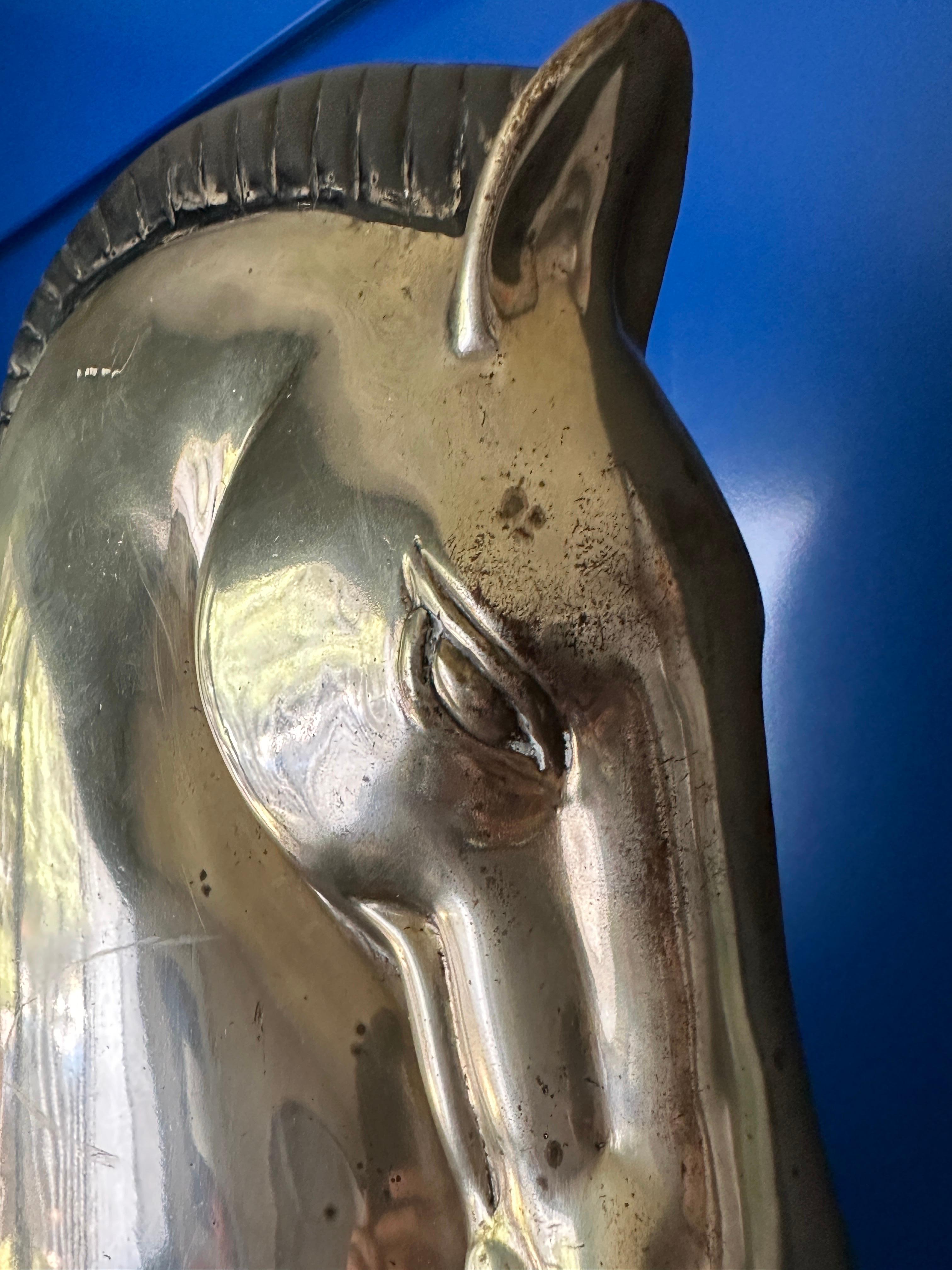 Large Art Deco Style Etruscan Horse Sculpture For Sale 2
