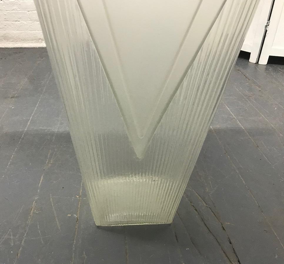 Late 20th Century Large Art Deco Style Frosted Vase For Sale