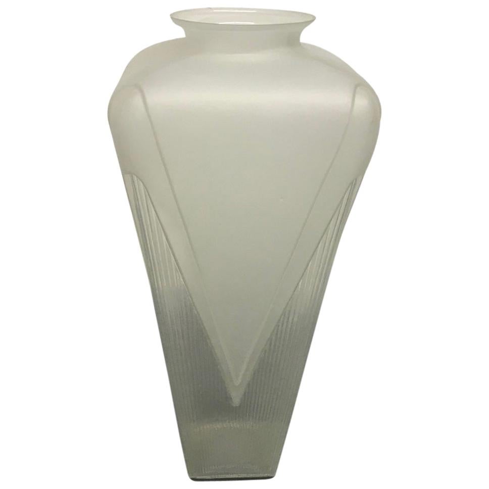 Large Art Deco Style Frosted Vase