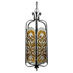 Large Art Deco Style Lantern Light Fixture, Early 20th Century