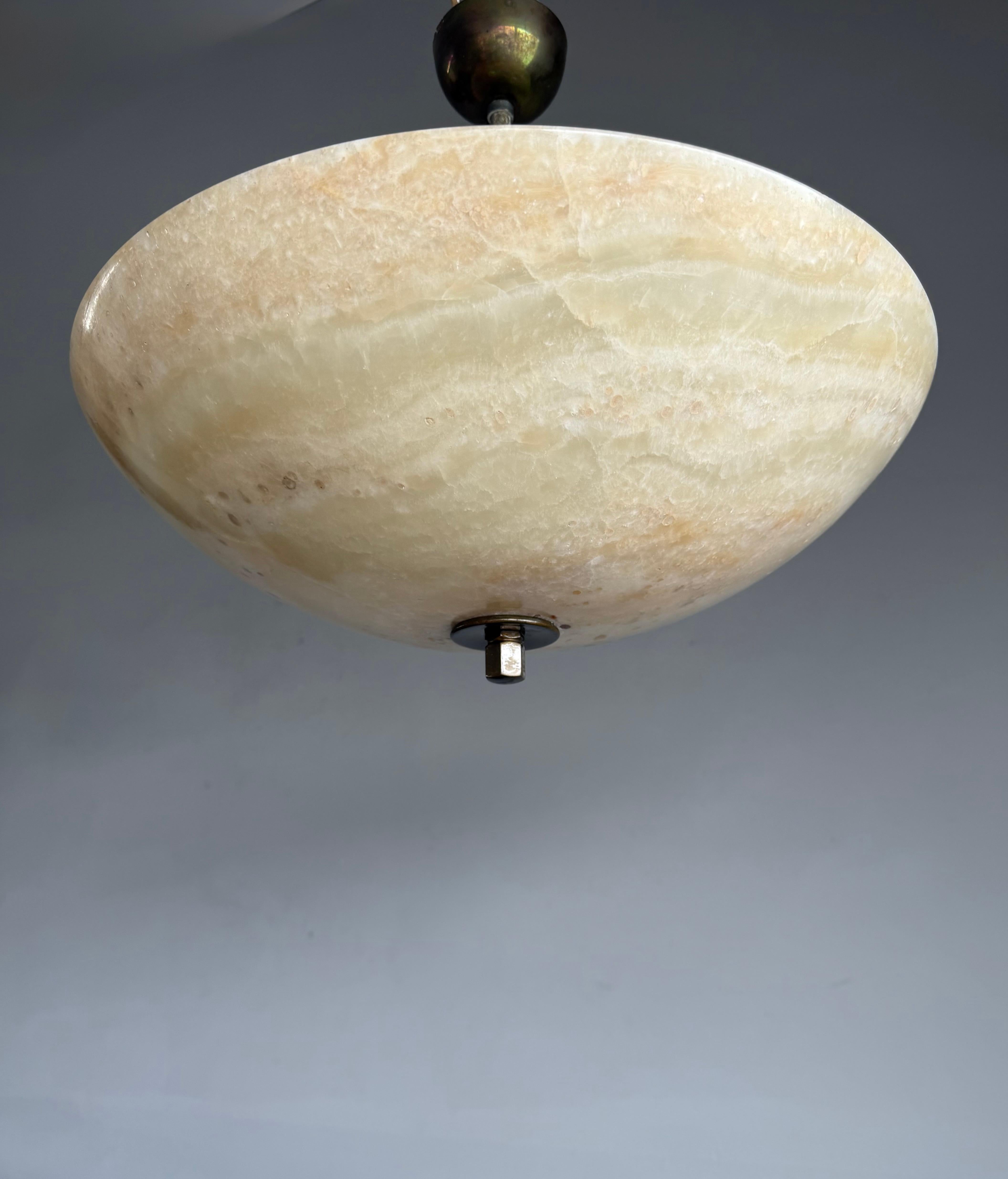 Grande ciondolo in stile Art Déco con paralume in alabastro tipo Giove in vendita 4