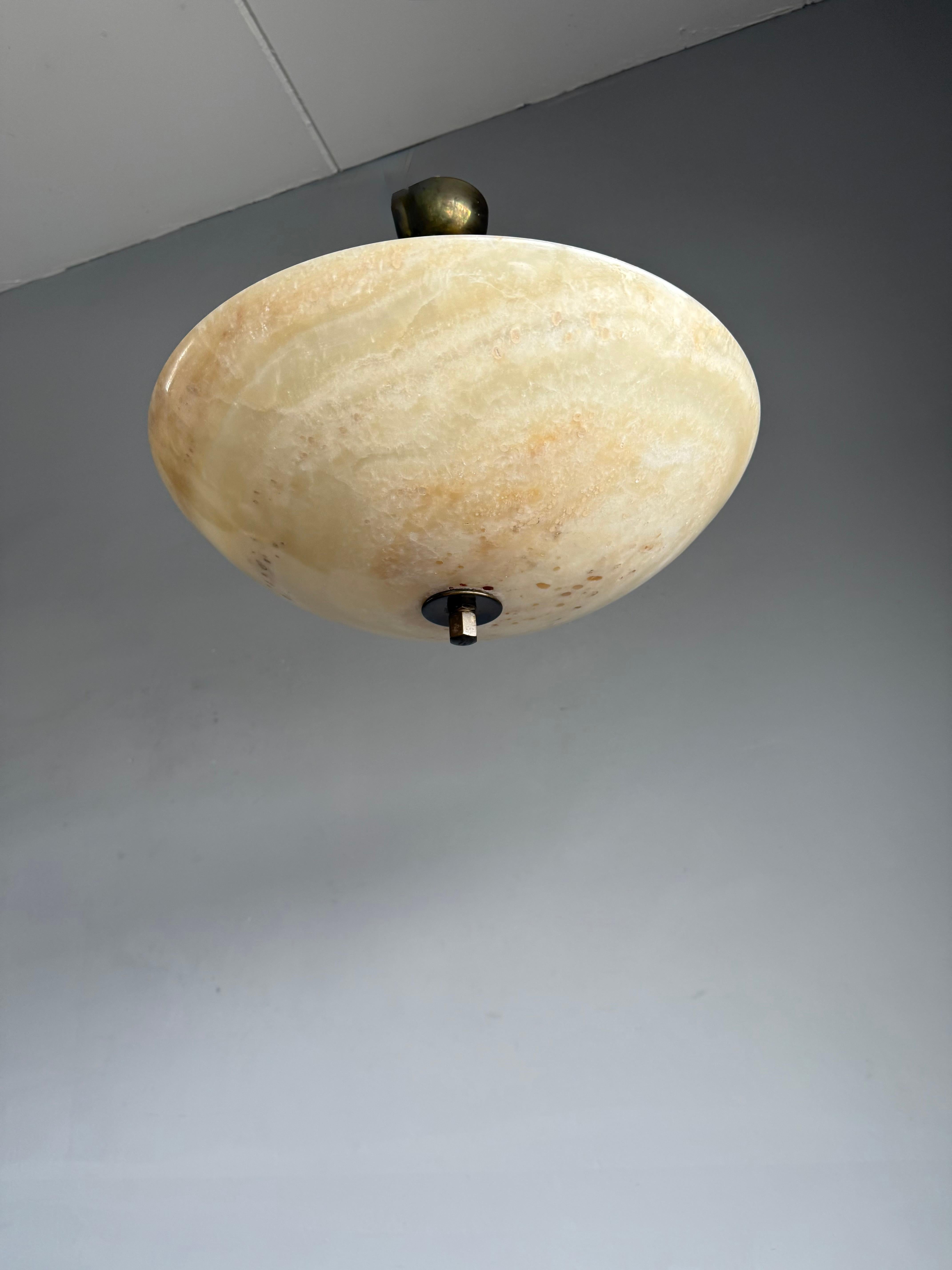 Grande ciondolo in stile Art Déco con paralume in alabastro tipo Giove in vendita 12