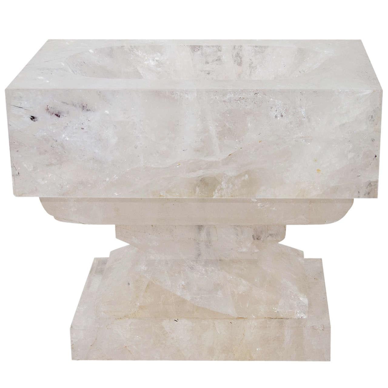 Large Art Deco Style Rock Crystal Centerpiece For Sale