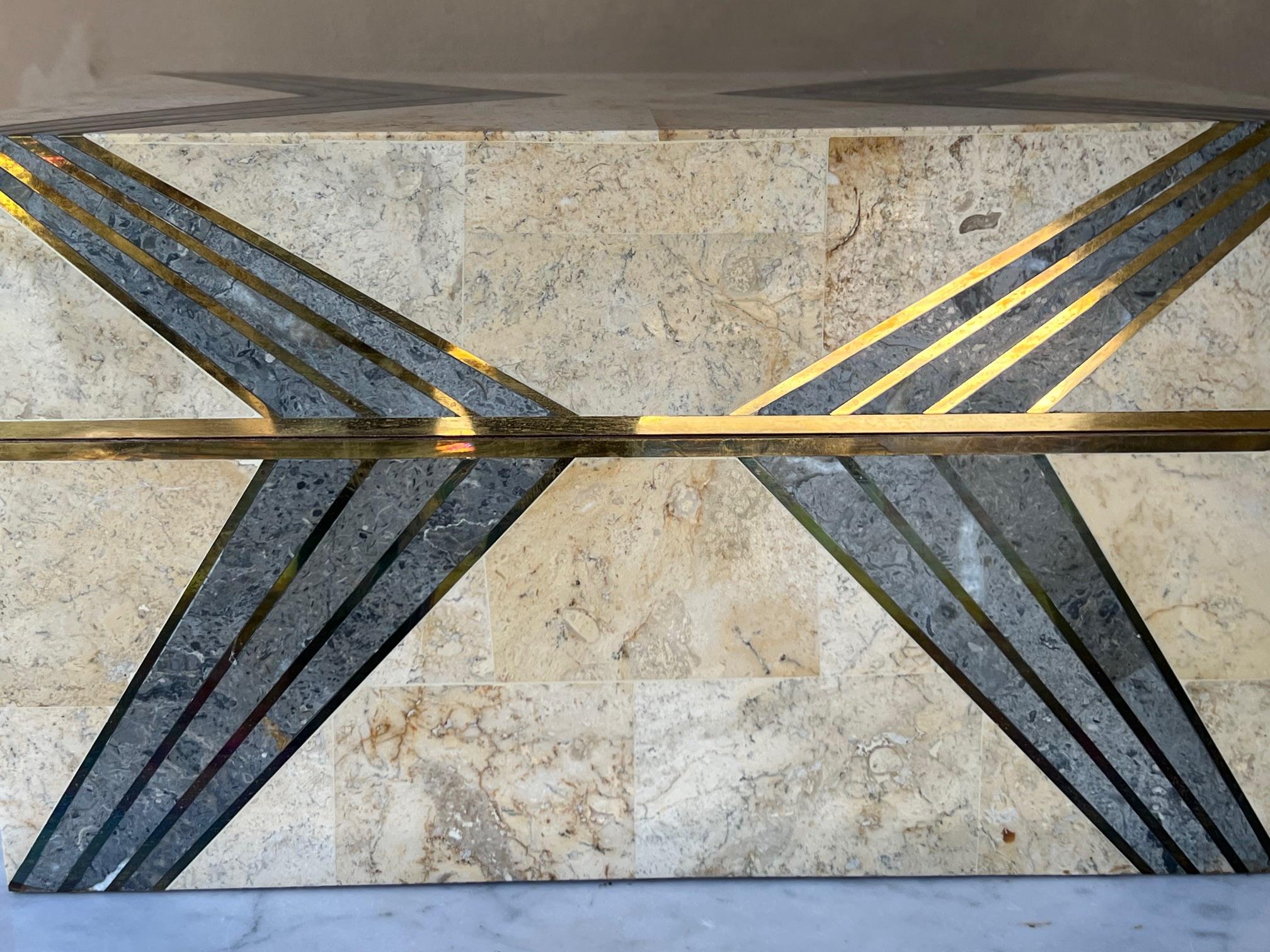 Large Art Deco Style Stone & Copper Inlaid Box For Sale 5