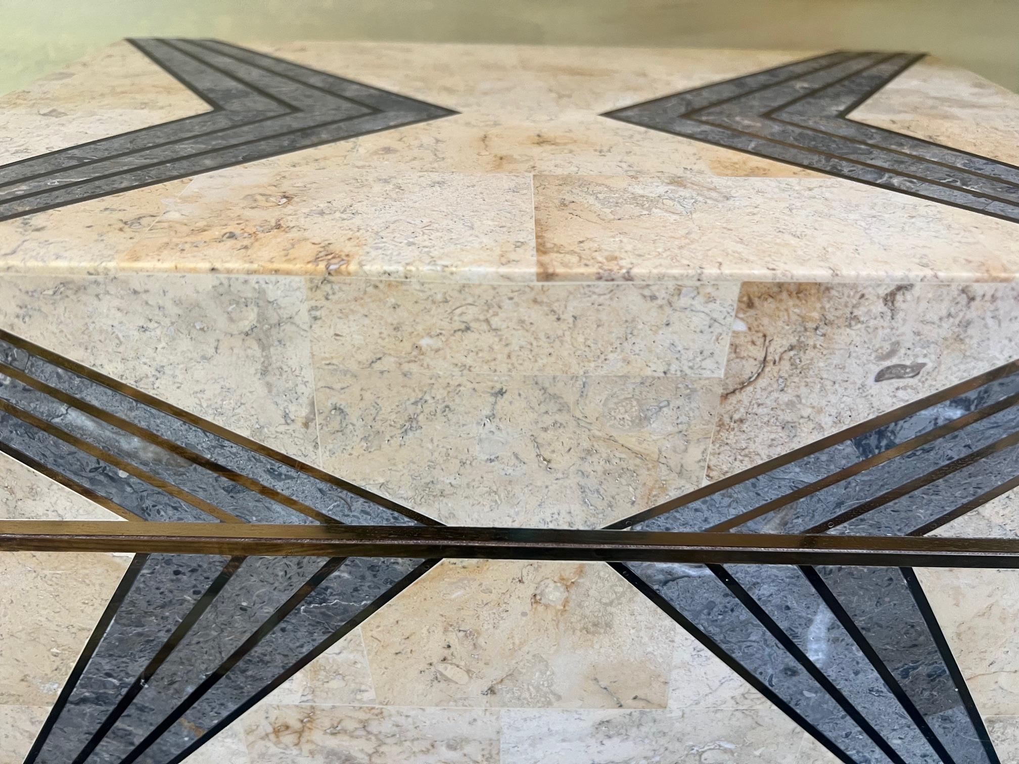Large Art Deco Style Stone & Copper Inlaid Box For Sale 1