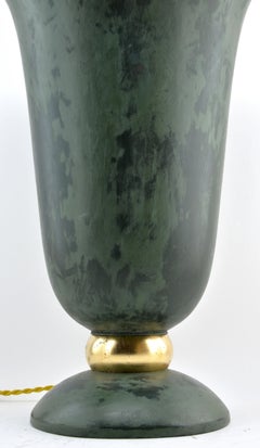 Large Art Deco Table Lamp, Gold Leaf, 1920