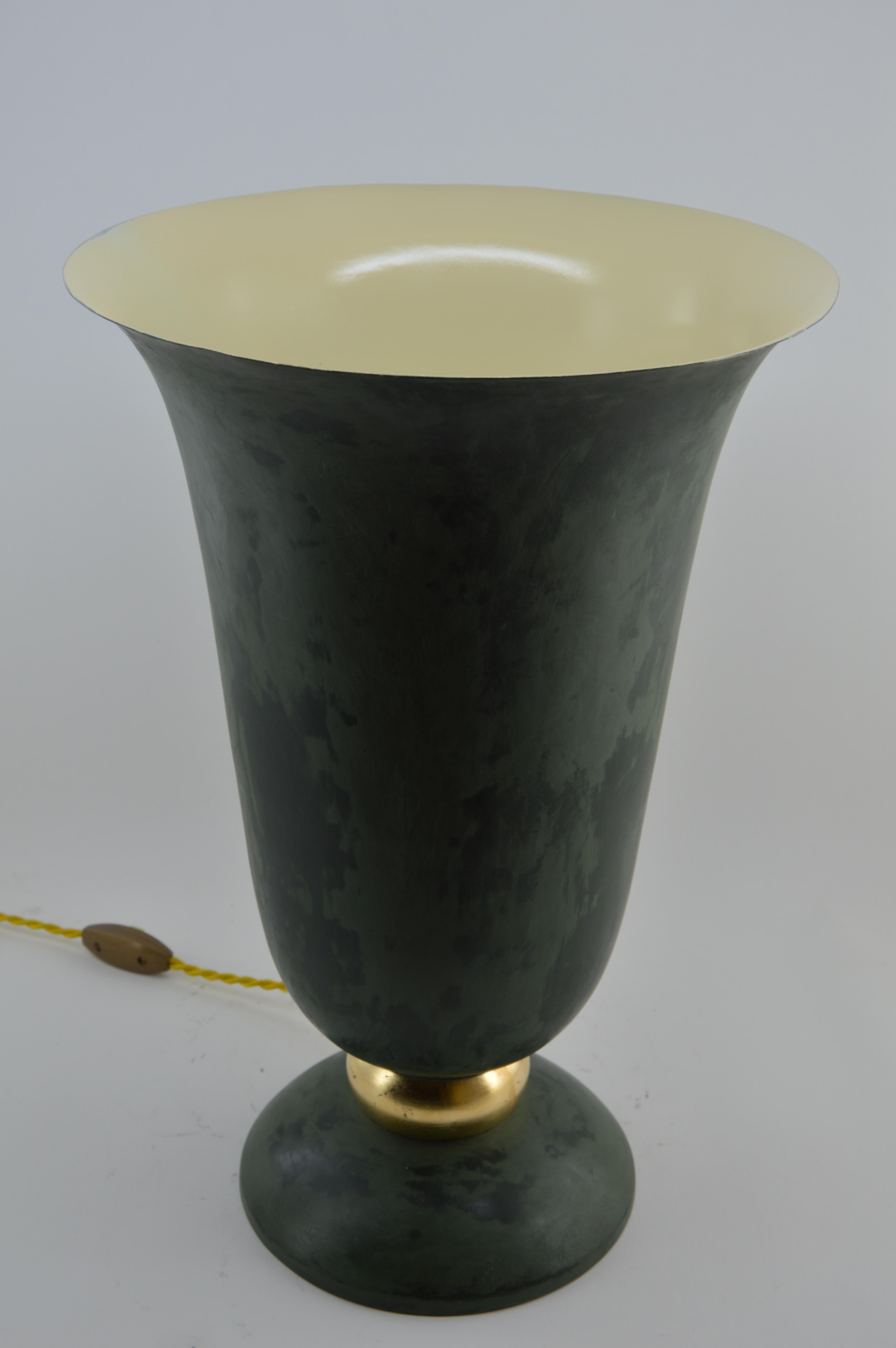 Early 20th Century Large Art Deco Table Lamp, Gold Leaf, 1920 For Sale