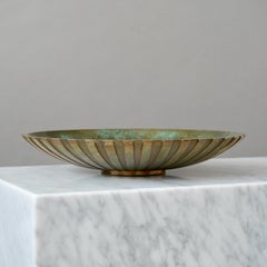 Large Art Deco Tinos Bronze Bowl, Denmark, 1930s