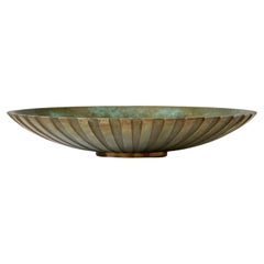 Large Art Deco Tinos Bronze Bowl, Denmark, 1930s