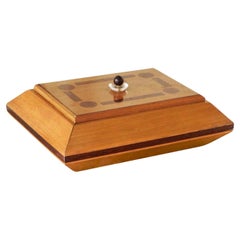 Large Art Deco Trinket Box in Inlaid Wood 1940s