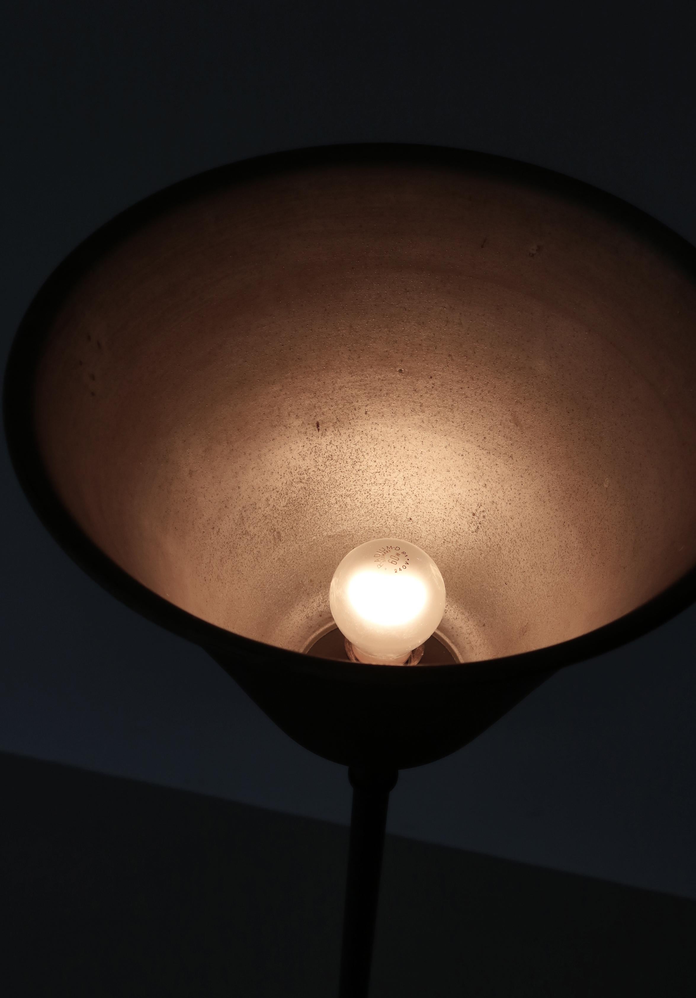 Iron Large Art Deco Uplight Bronze Floor Lamp, Fog & Mørup, Denmark, 1930s For Sale