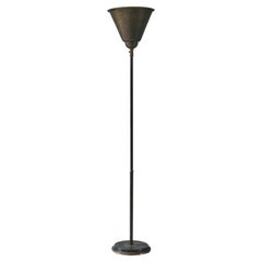 Vintage Large Art Deco Uplight Bronze Floor Lamp, Fog & Mørup, Denmark, 1930s