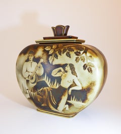 Große Art-déco-Urne „Flambé“, 1930er Jahre – Gunnar Nylund – Rörstrand