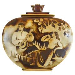 Große Art-déco-Urne „Flambé“, 1930er Jahre – Gunnar Nylund – Rörstrand