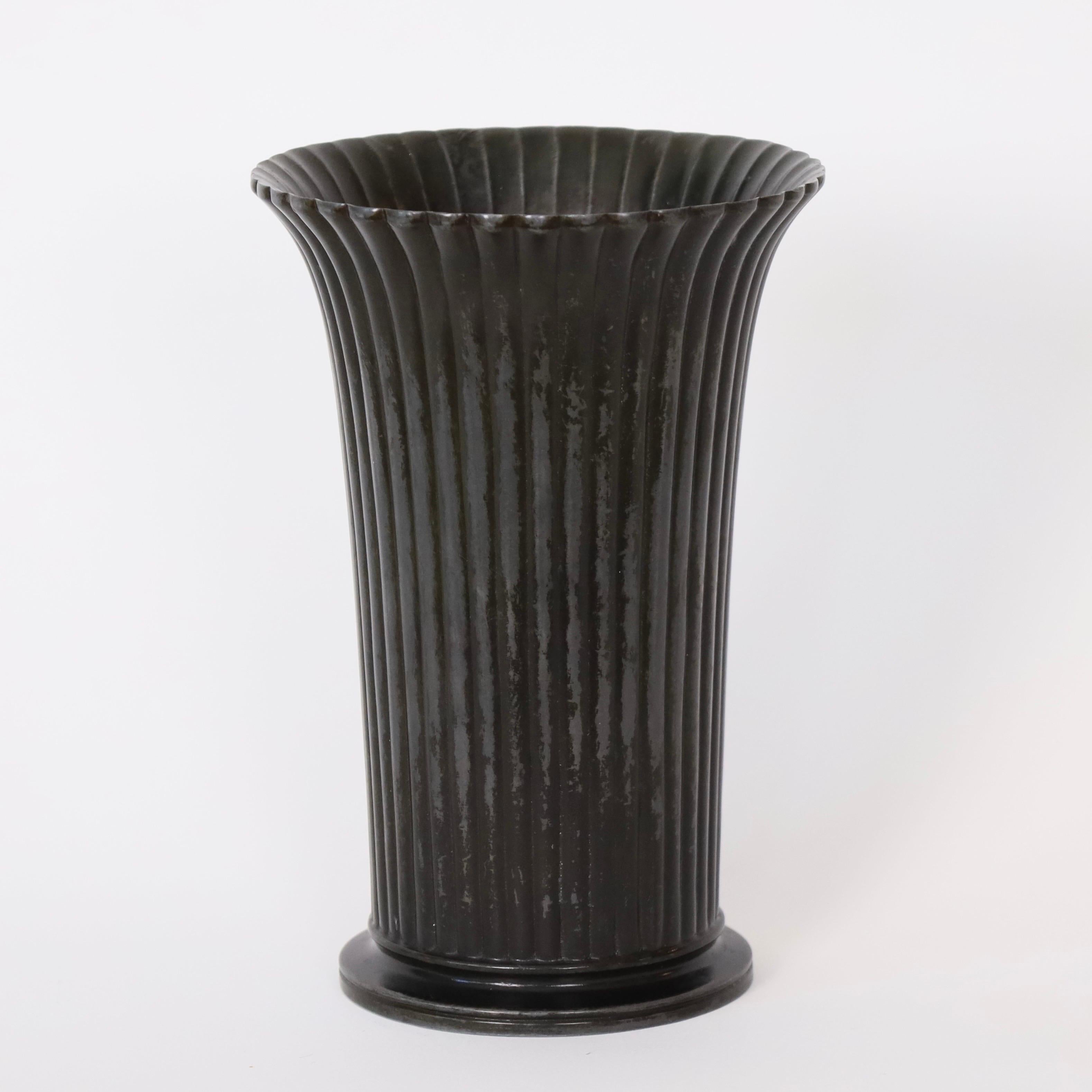 Grande vaso Art Deco di Just Andersen, anni '40, Danimarca in vendita 1