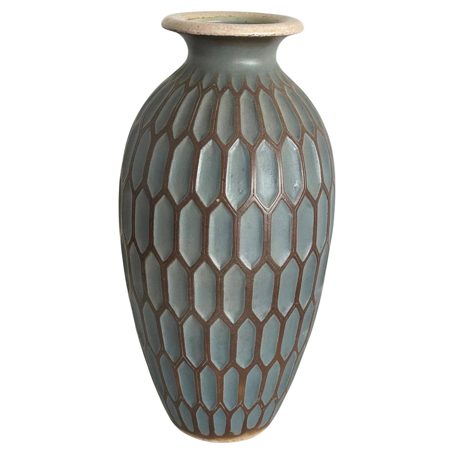 Large Art Deco vase, French work signed Joseph Mougin, Nancy circa 1920 For Sale
