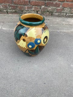 Large Art Deco Vase in Enamelled Terracotta circa 1920/1930