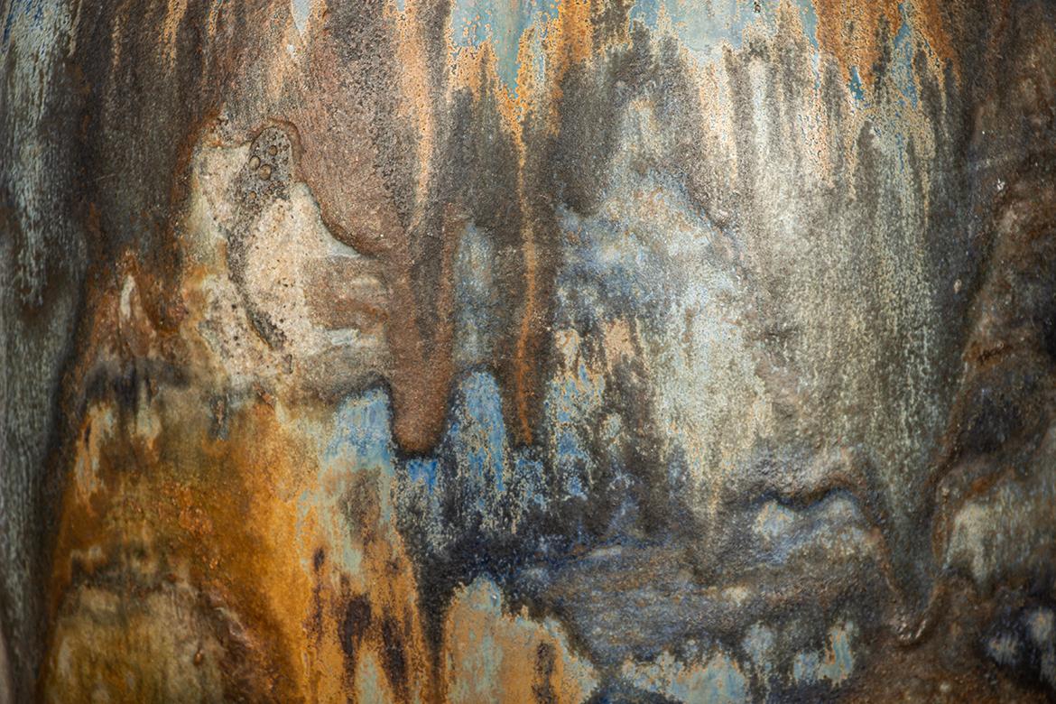 Grande vaso Art Déco, in gres smaltato e blu iridescente, Roger Guérin, 1930 in vendita 3