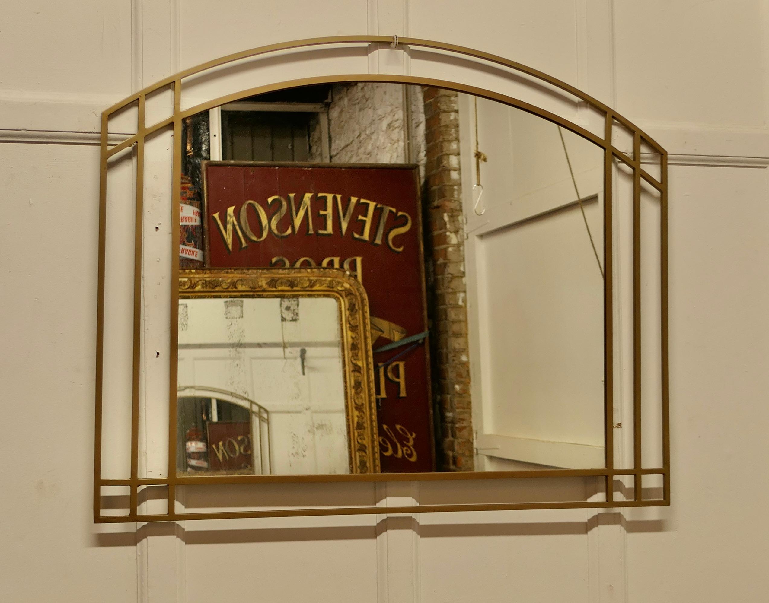 Large Art Deco Wall Overmantel Mirror      For Sale 2
