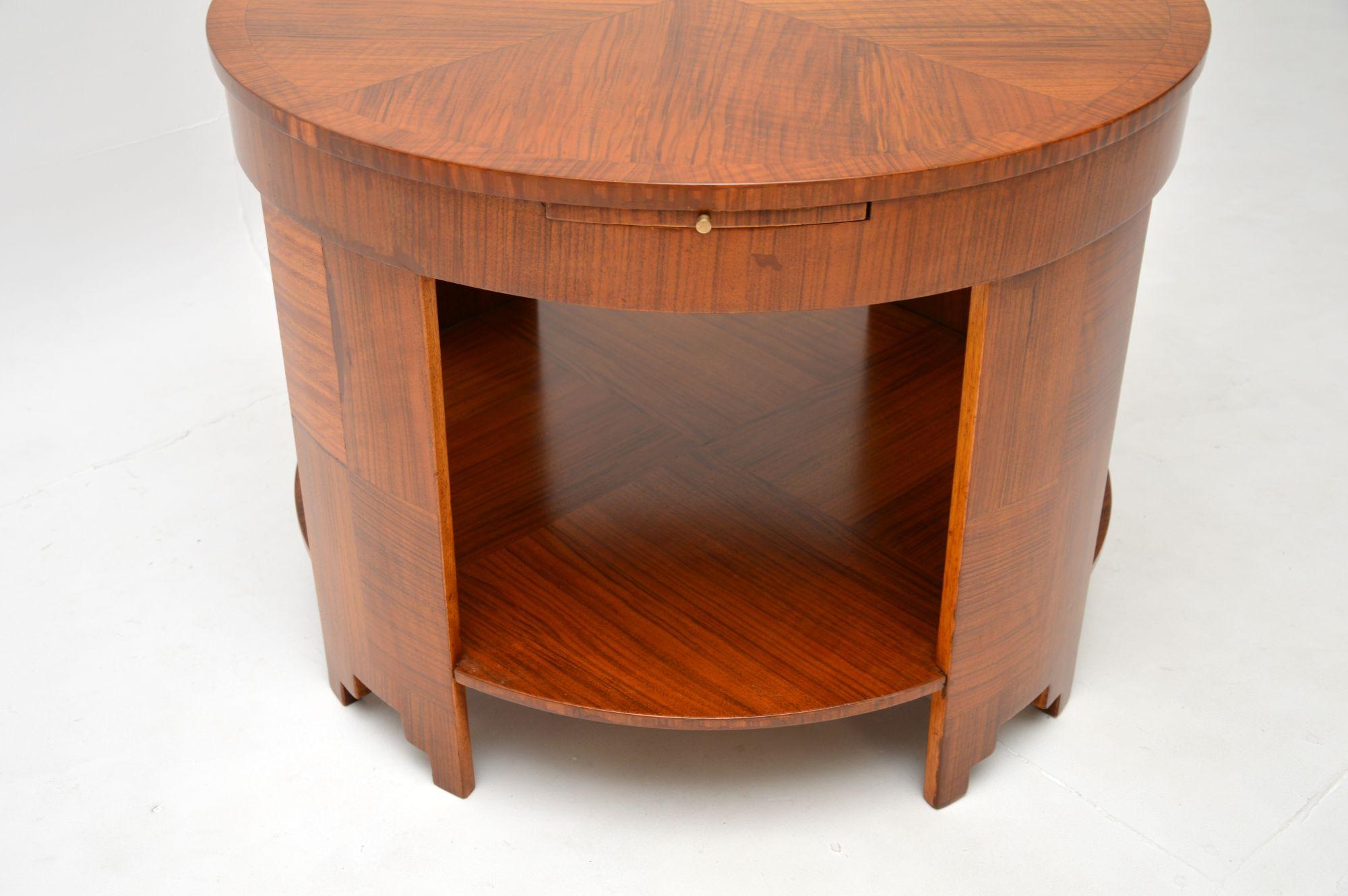 Large Art Deco Walnut Coffee Table For Sale 6