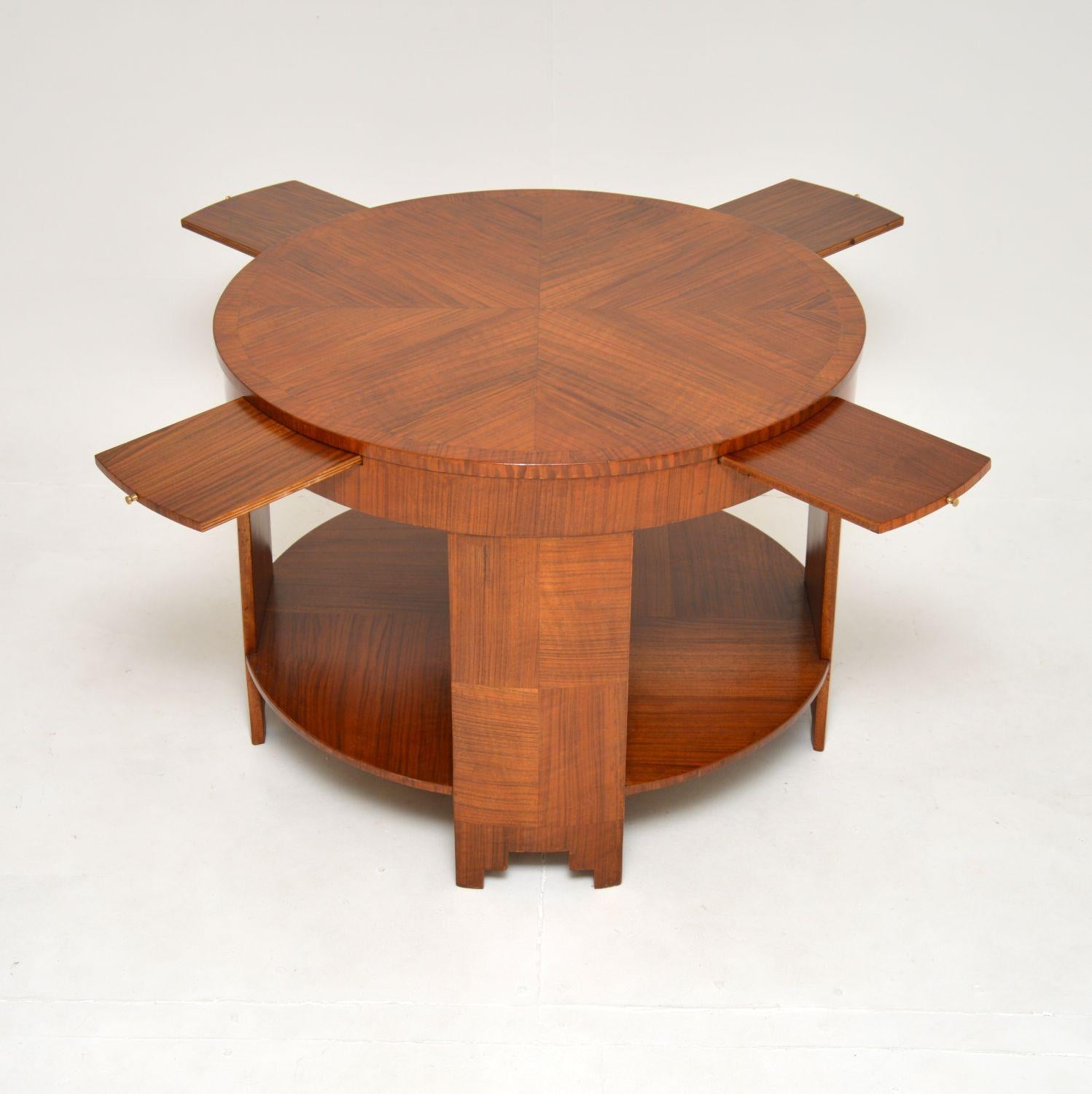 Large Art Deco Walnut Coffee Table In Good Condition For Sale In London, GB