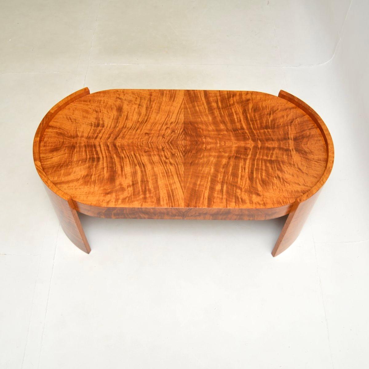 Large Art Deco Walnut Coffee Table 1