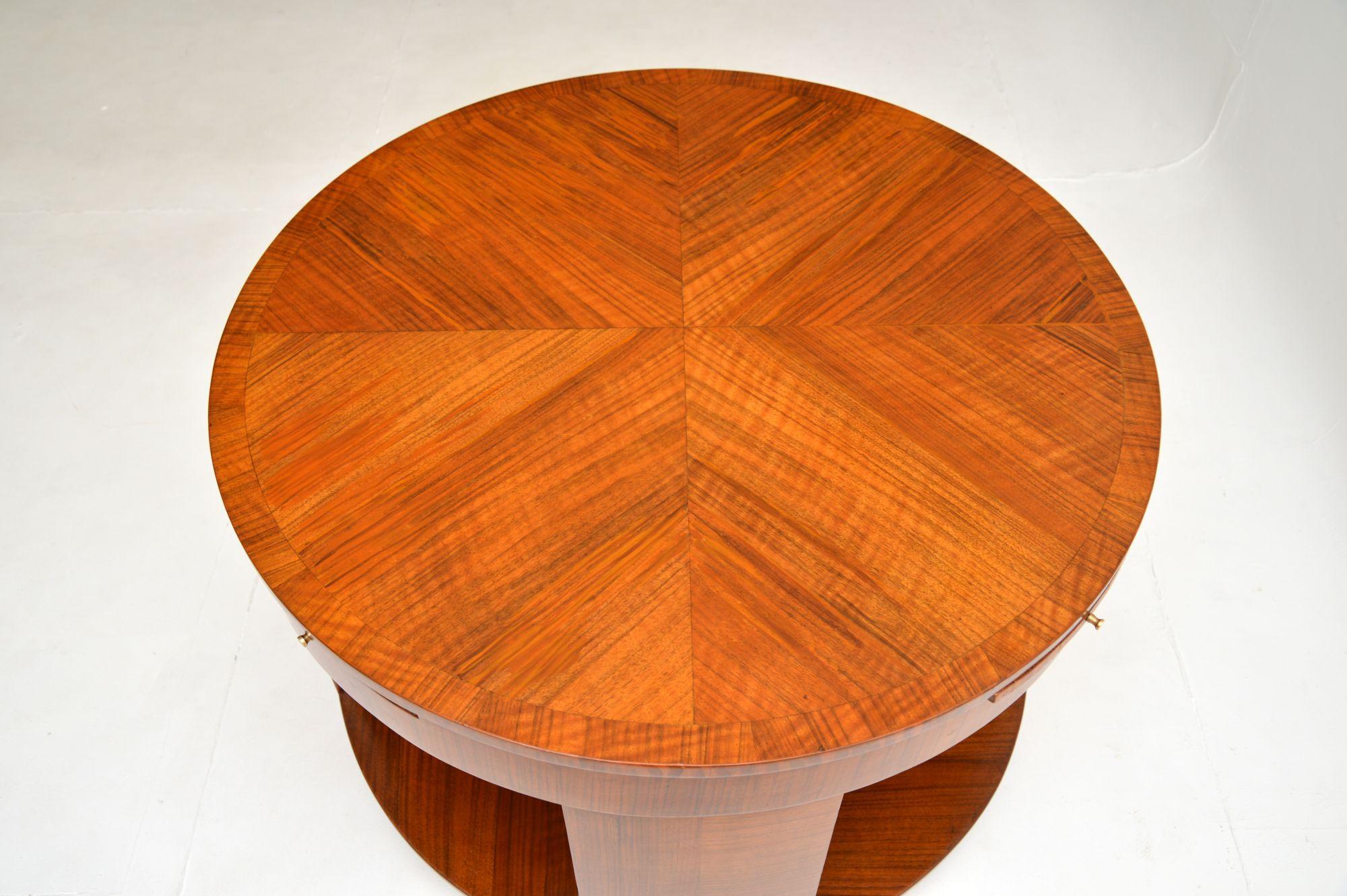 Large Art Deco Walnut Coffee Table For Sale 3