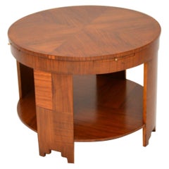 Großer Art Deco Couchtisch aus Nussbaumholz