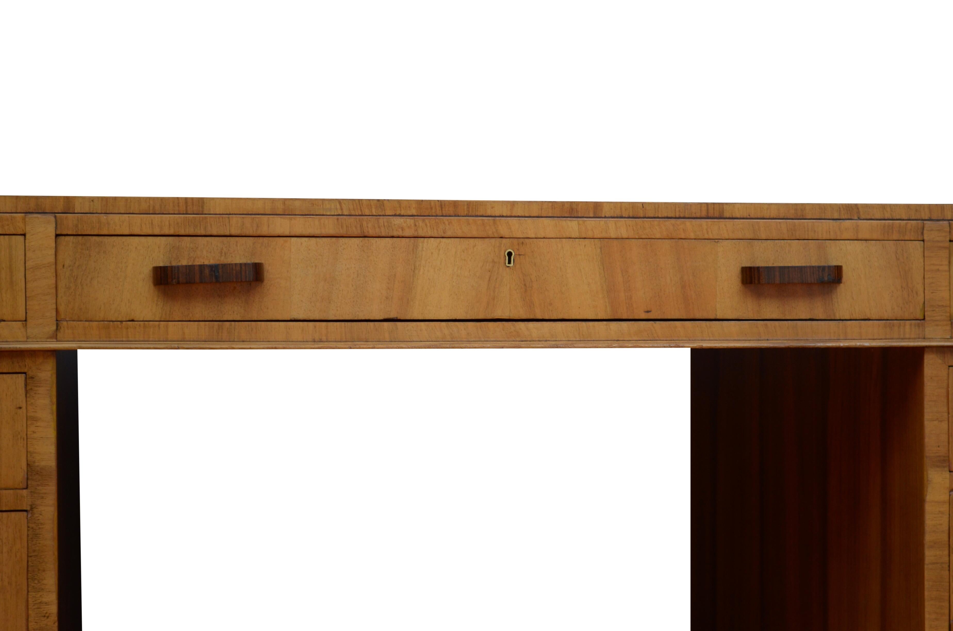Large Art Deco Walnut Desk 7