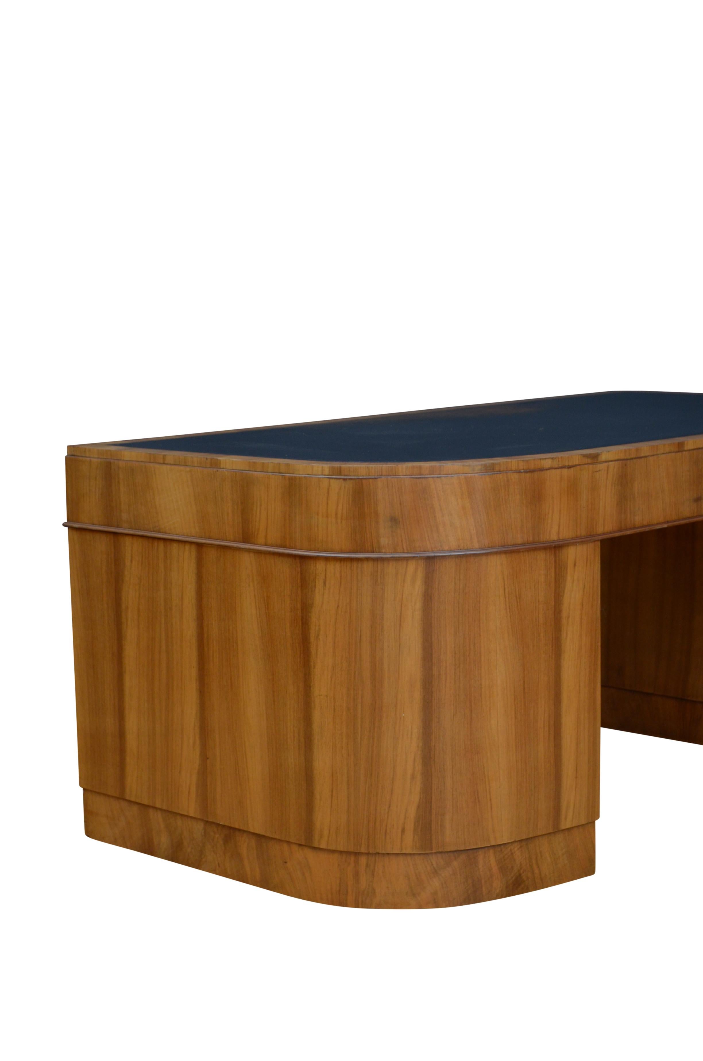 Large Art Deco Walnut Desk 14