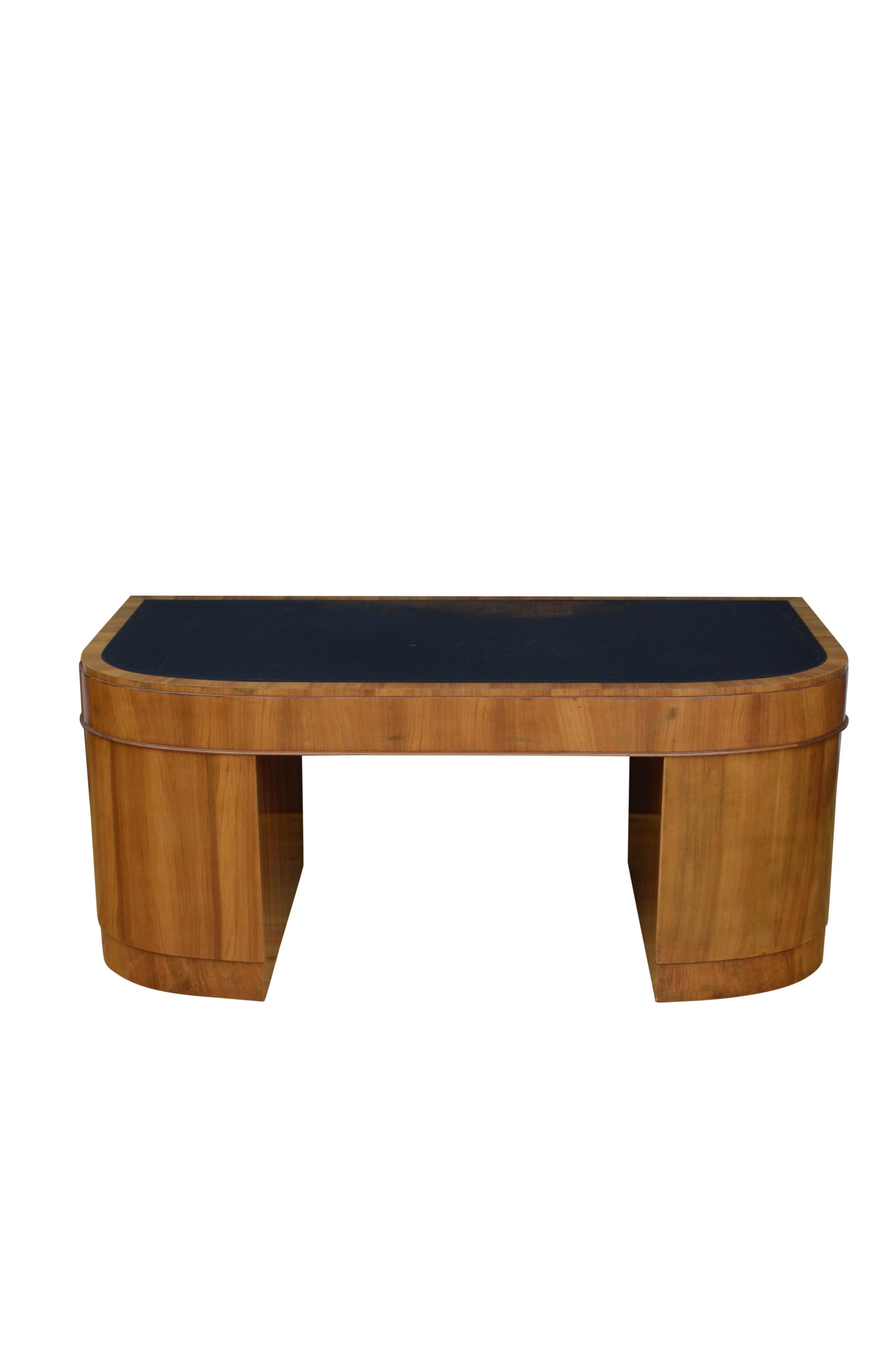 Large Art Deco Walnut Desk 15