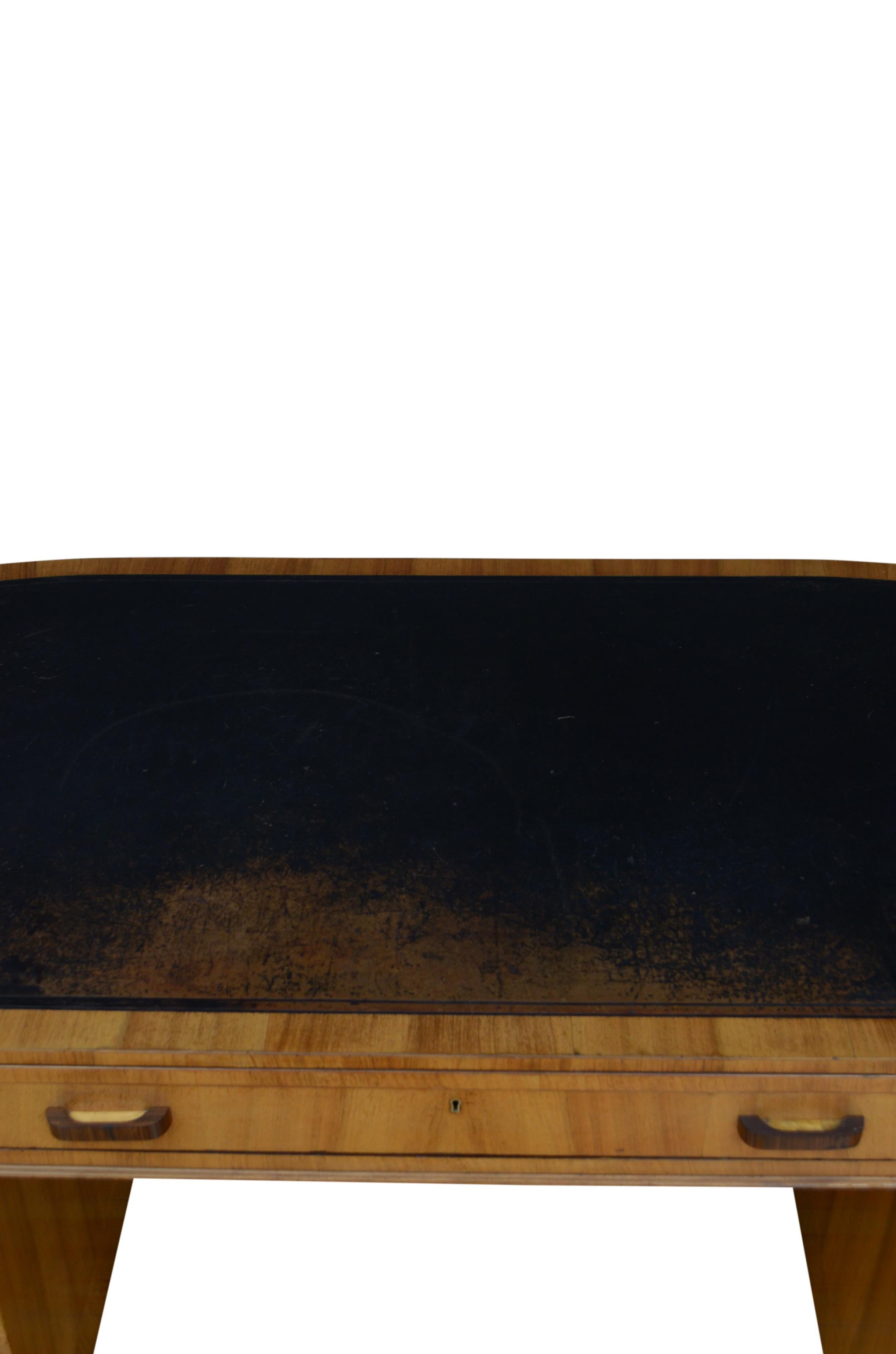 Large Art Deco Walnut Desk 2