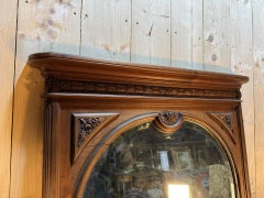 Large Art Deco walnut mirror