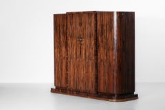 Large Art Deco Wardrobe from the 1930s French Ebony Macassar and Rosewood Rio