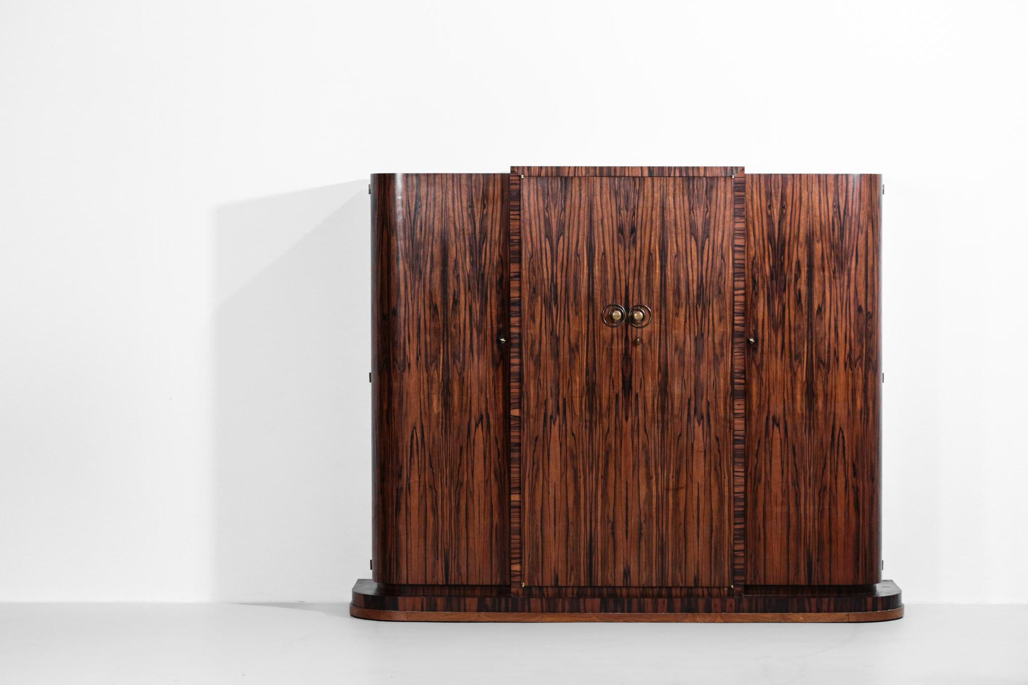 Mid-20th Century Large Art Deco Wardrobe from the 1930s French Ebony Macassar and Rosewood Rio