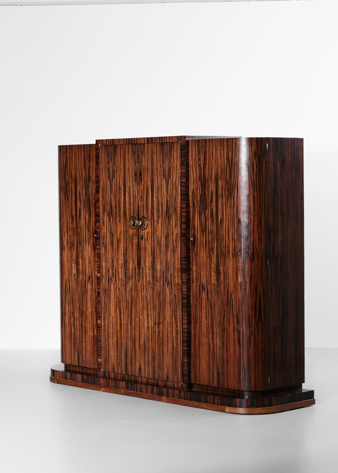 Large Art Deco Wardrobe from the 1930s French Ebony Macassar and Rosewood Rio 2