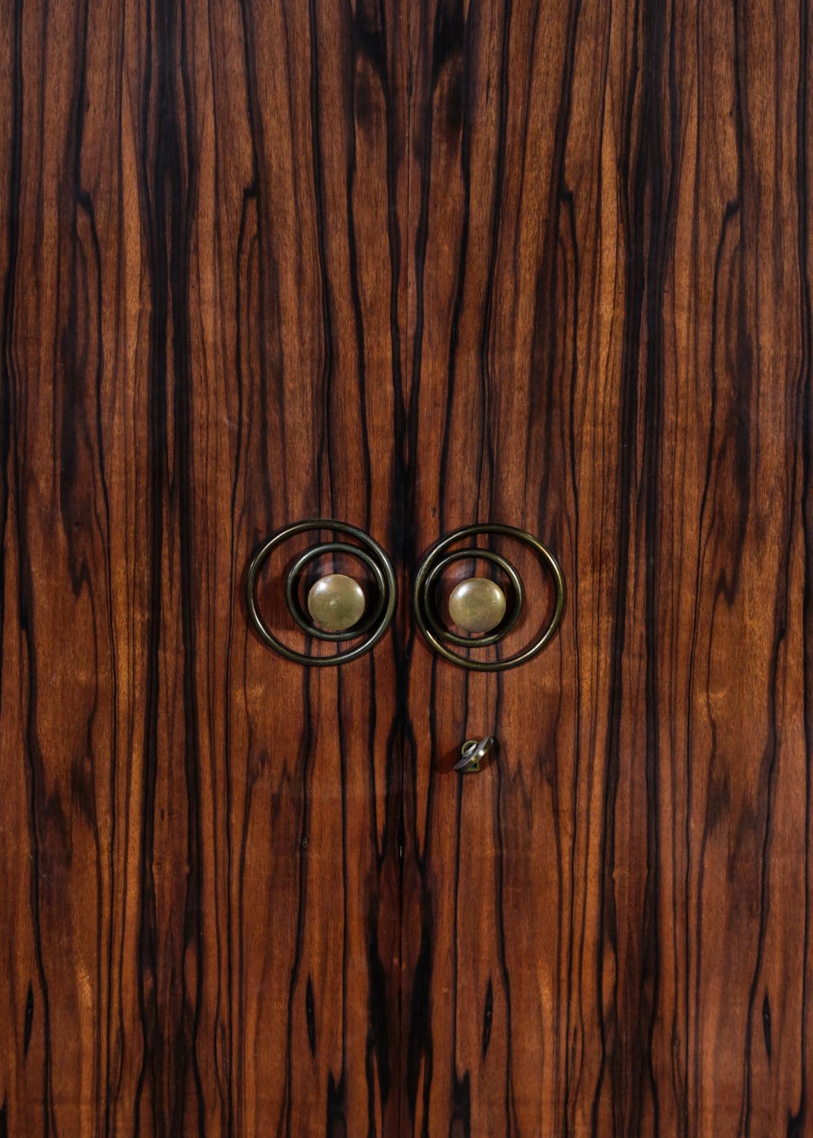 Large Art Deco Wardrobe from the 1930s French Ebony Macassar and Rosewood Rio 5