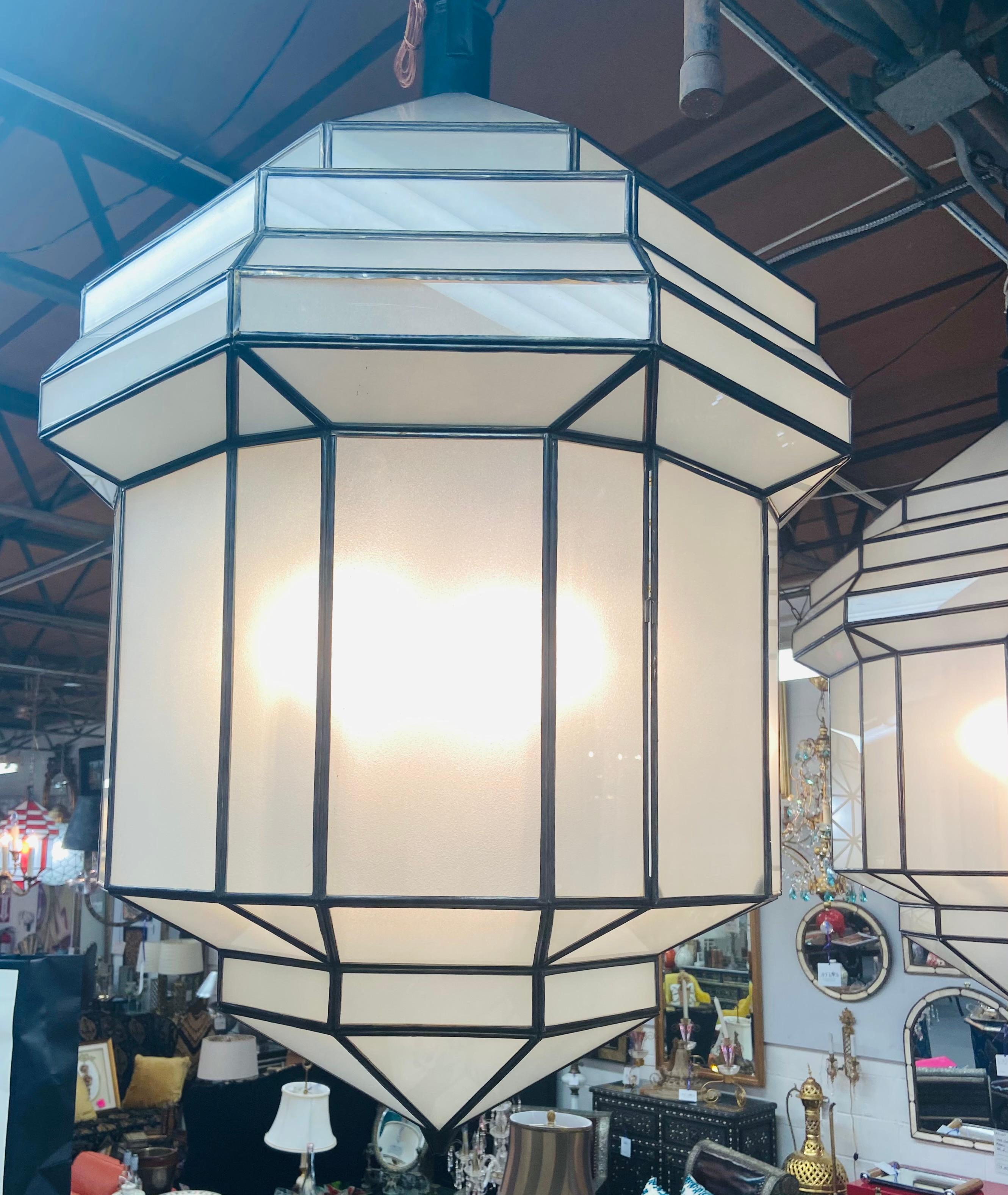 art deco milk glass chandelier